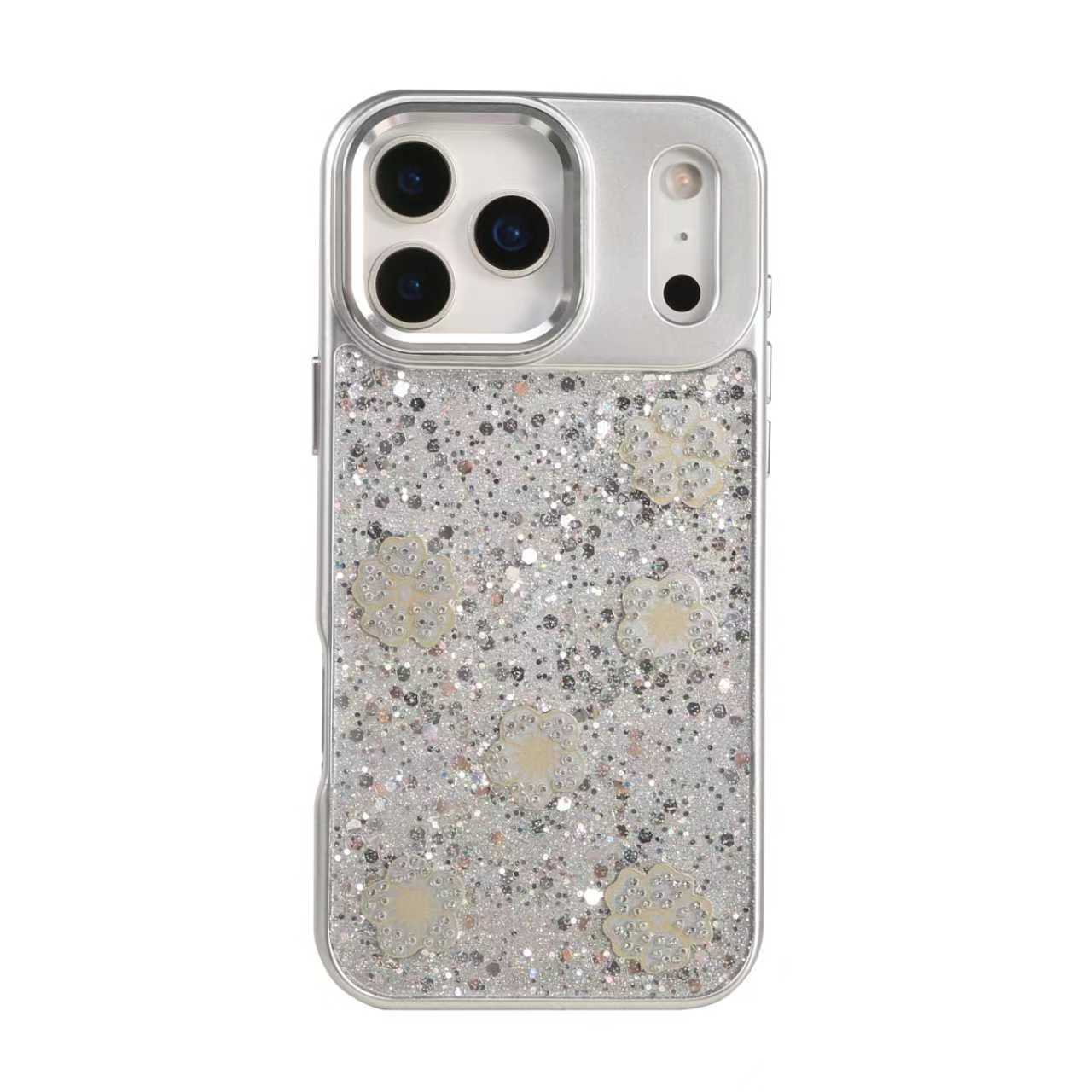Redmi A5 173mm Funda Brillante con Flores en Purpurina