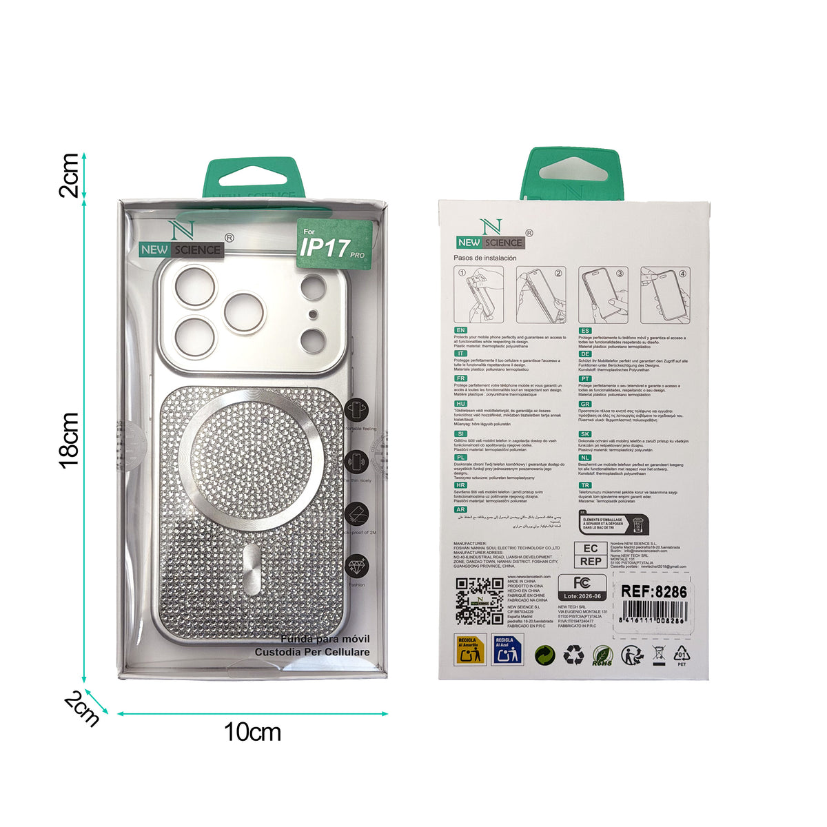 iPhone 16 Pro Max Carcasa Magsafe con Protección de Cámara Diseño Pavés de Diamantes
