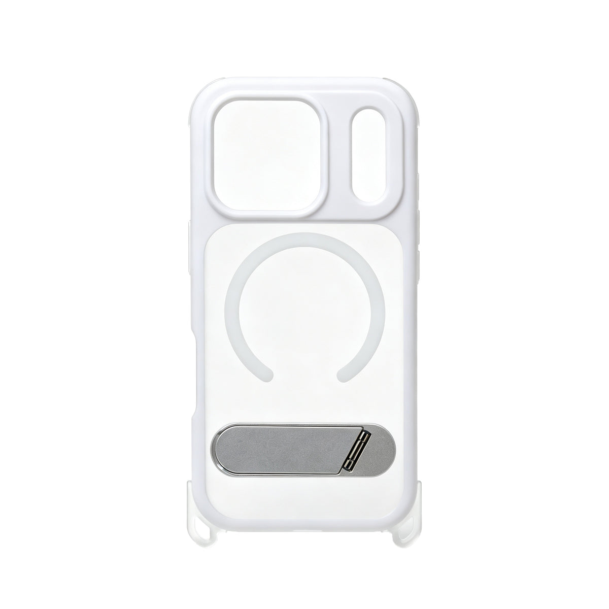iPhone 17 Carcasa MagSafe Reforzada con Soporte y Agujeros para Cordón