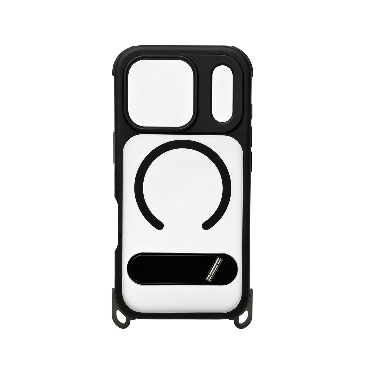 iPhone 17 Carcasa MagSafe Reforzada con Soporte y Agujeros para Cordón