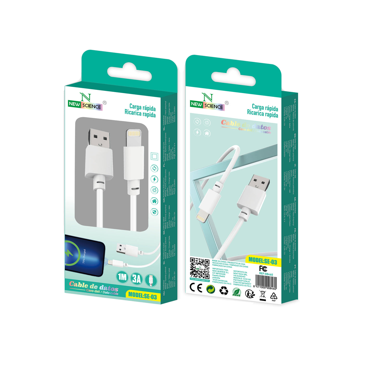 USB to iPhone Cable 3A 1M SE-03