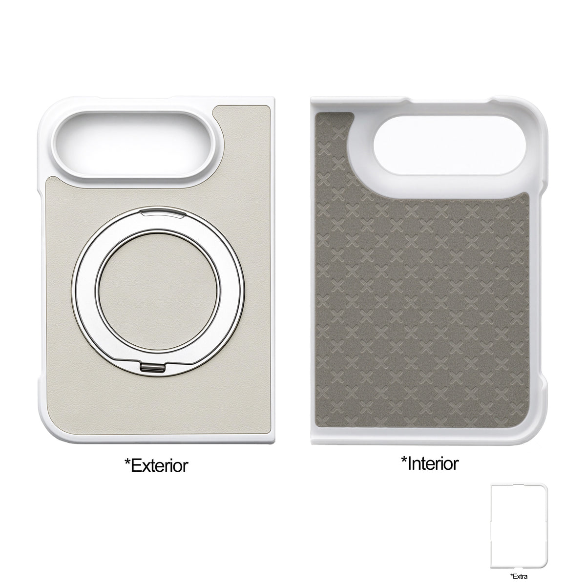 iPhone Duo Carcasa MagSafe de Piel con Anillo de Soporte Giratorio 360°