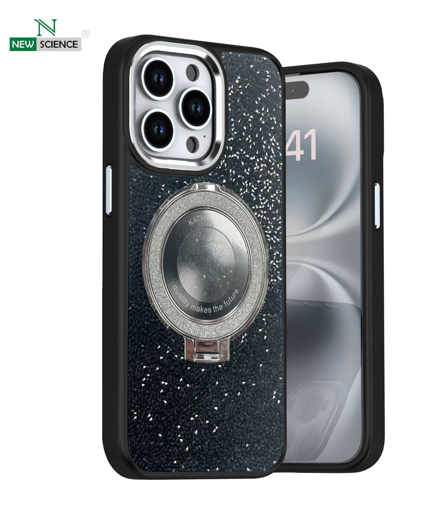 Redmi 14C Glitter Case with Magsafe Ring Holder
