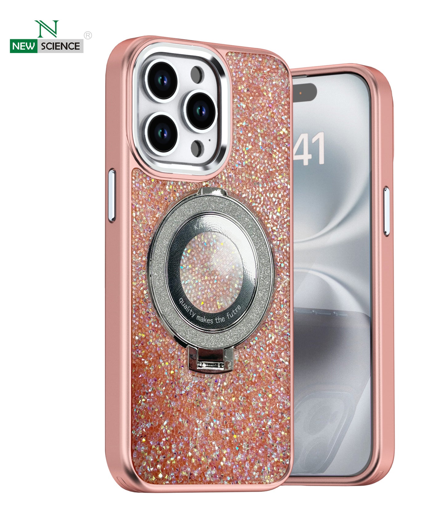 Redmi 14C Glitter Case with Magsafe Ring Holder