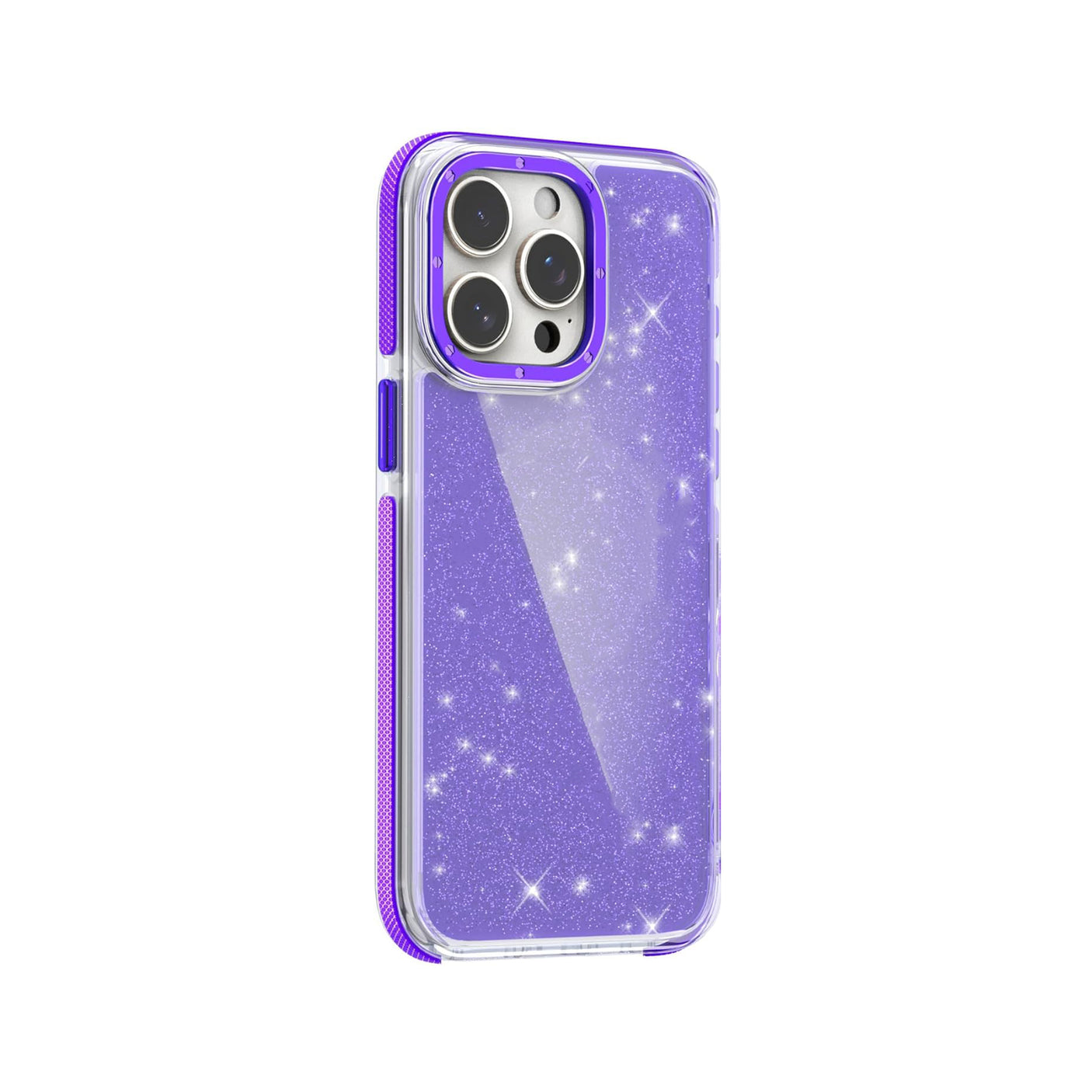 iPhone 16 Pro Max Carcasa Reforzada con Brillo Purpurina