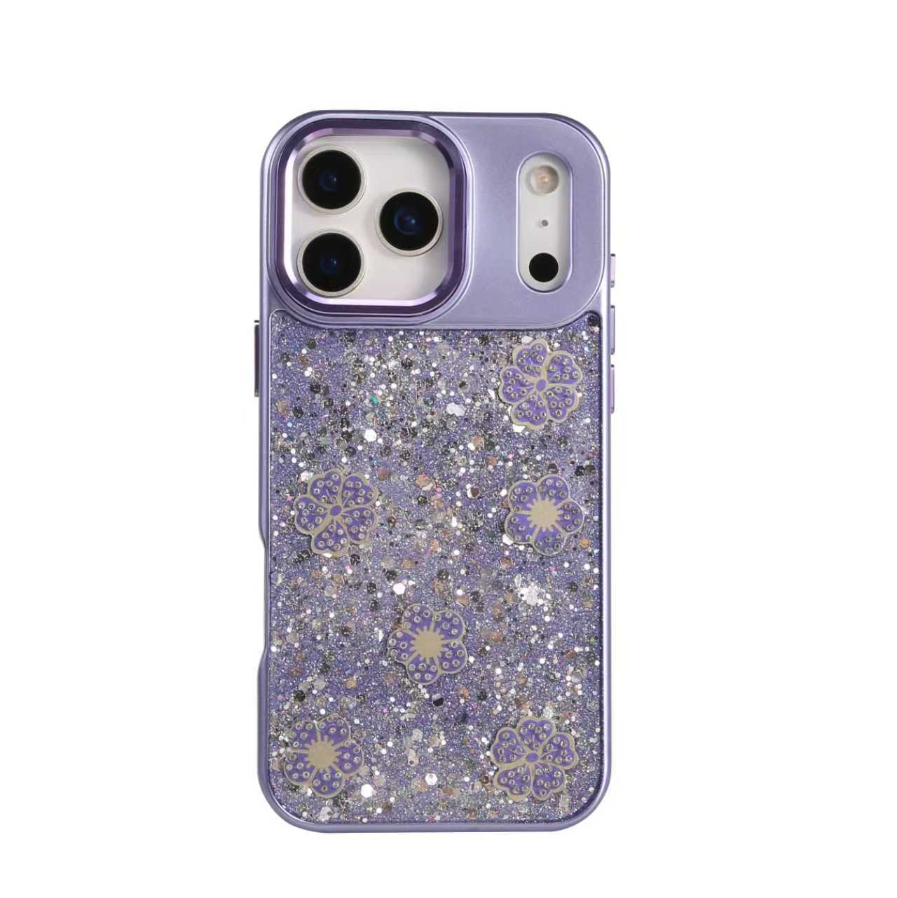 Redmi A5 173mm Funda Brillante con Flores en Purpurina