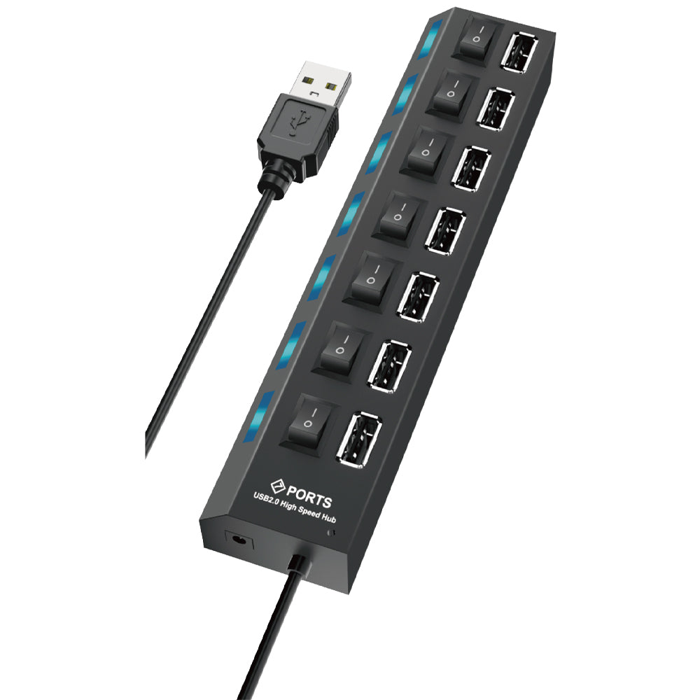 Adaptador HUB 7EN1 USB A USB 2.0 Con Interruptor HU-06