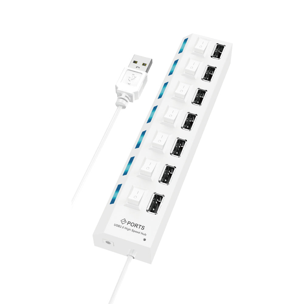 Adaptador HUB 7EN1 USB A USB 2.0 Con Interruptor HU-06