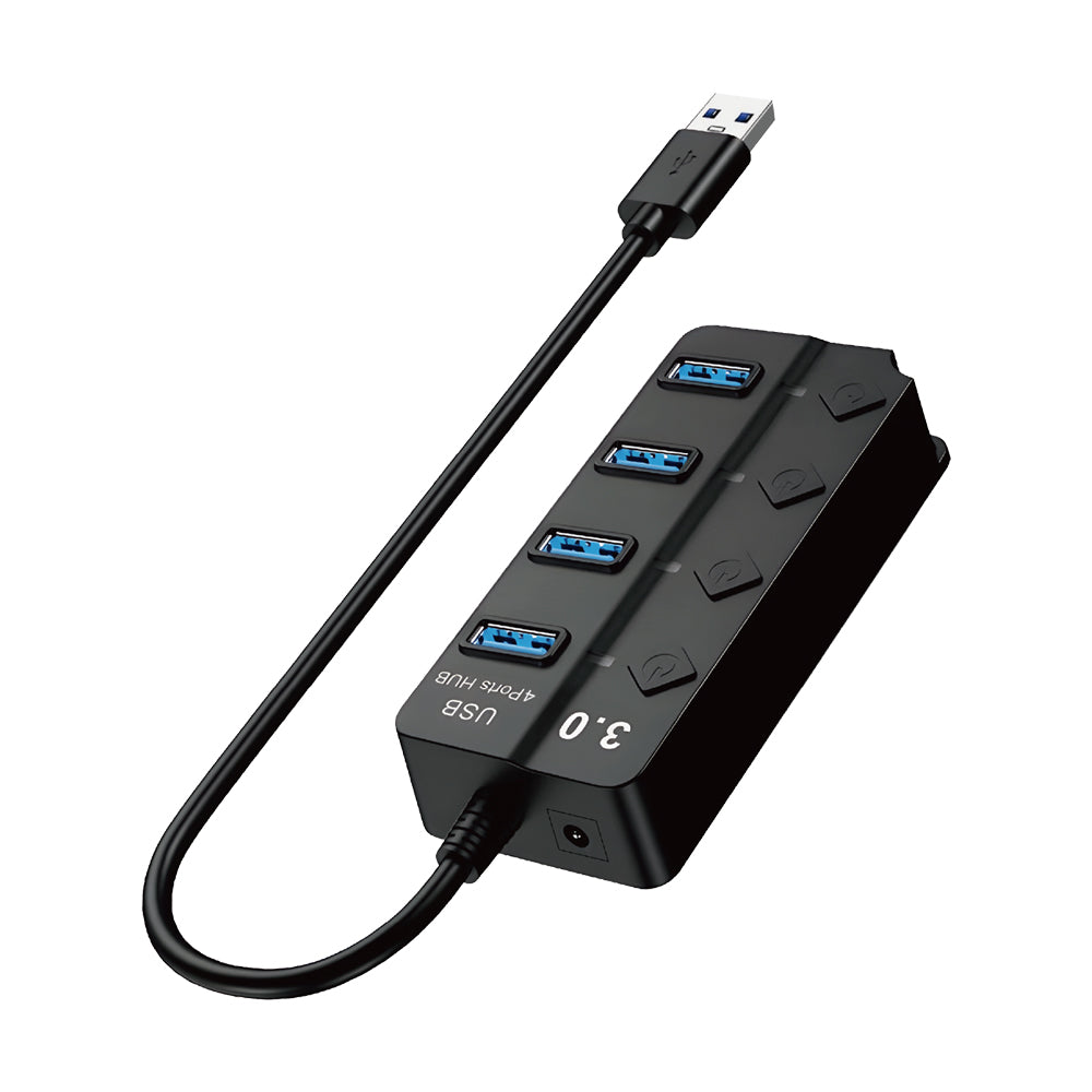 Adaptador HUB 4EN1 USB a USB con interruptores individuales 3.0 HU-02