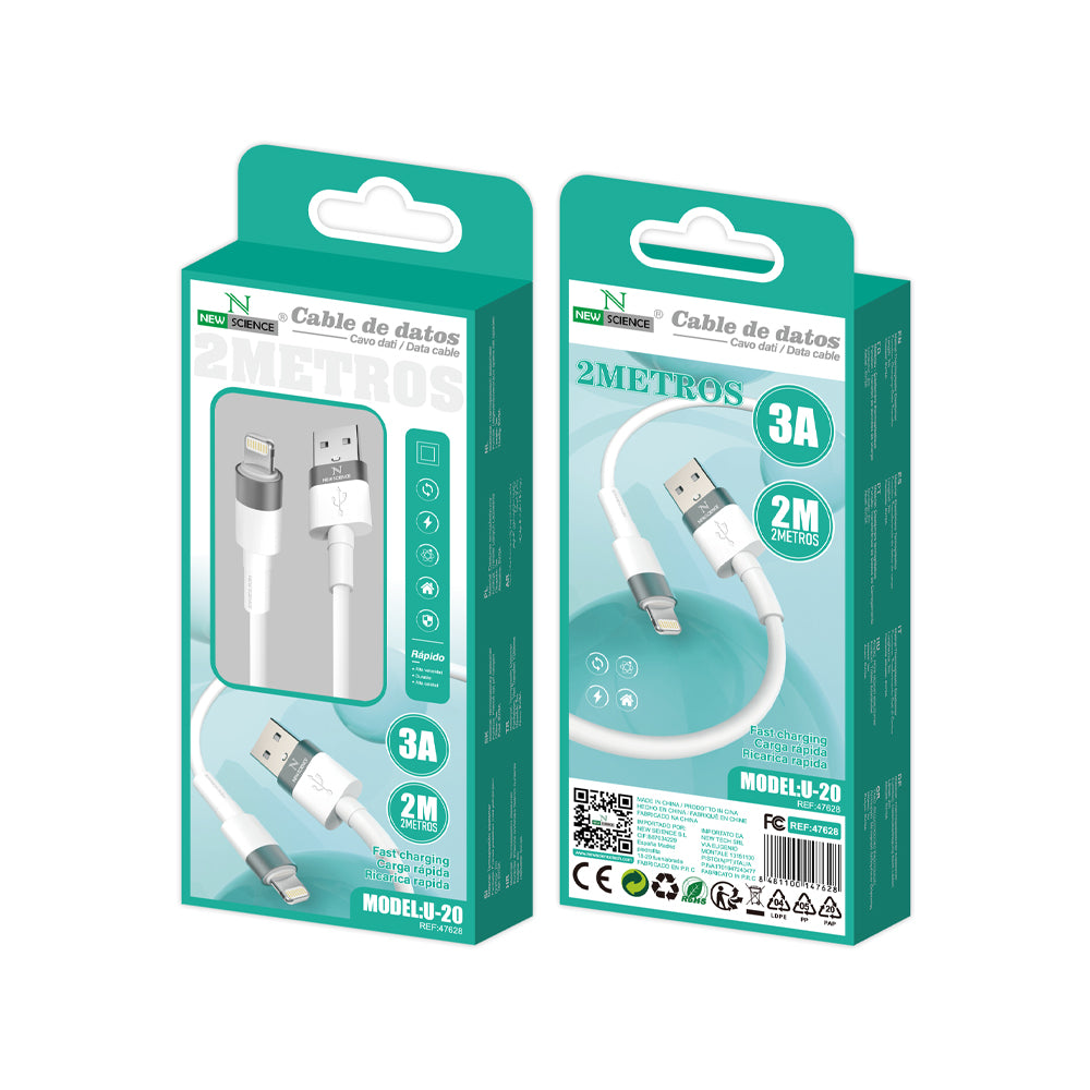 Cable USB a iPhone 3A U-20 2M
