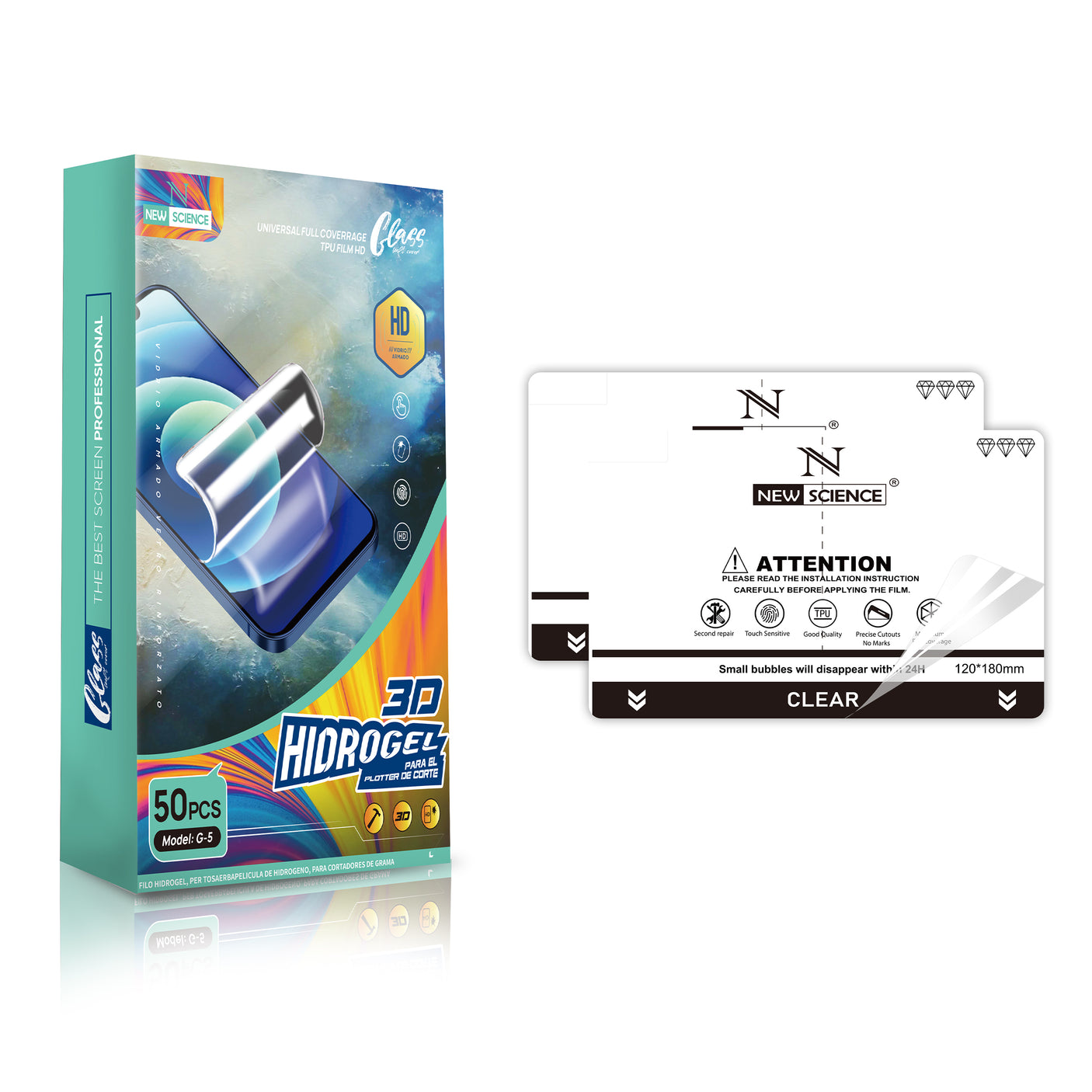 HD Transparent Hydrogel Sheets (Pack 50 units)