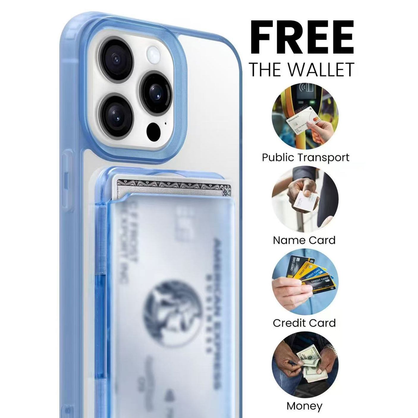 iPhone 15 Pro Max Funda magnética 3 en 1 con tarjetero y cuerda
