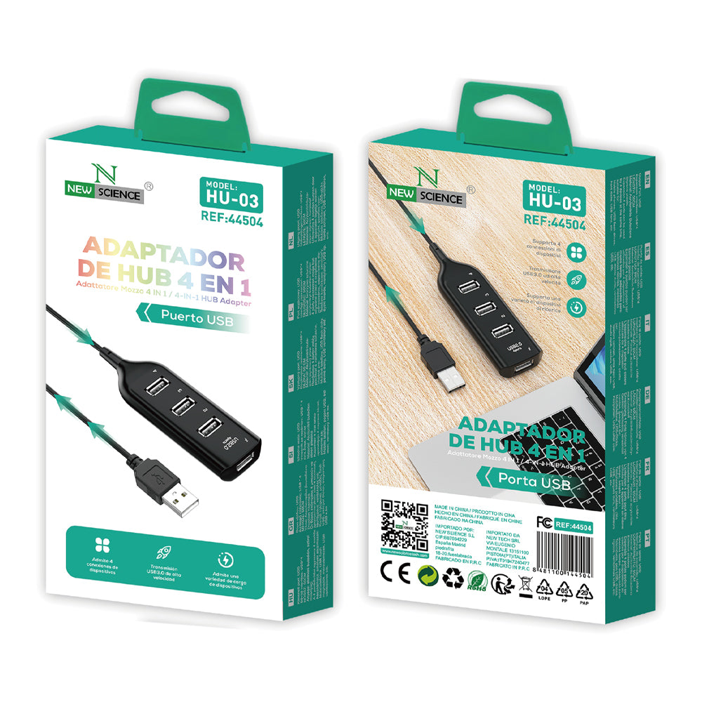 Adaptador HUB 4EN1 USB a USB 3.0 HU-03