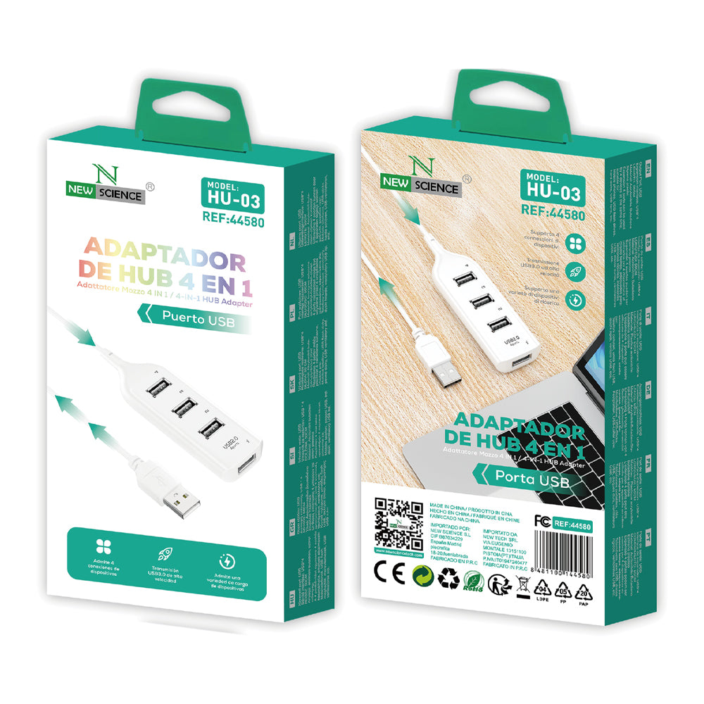 Adaptador HUB 4EN1 USB a USB 3.0 HU-03