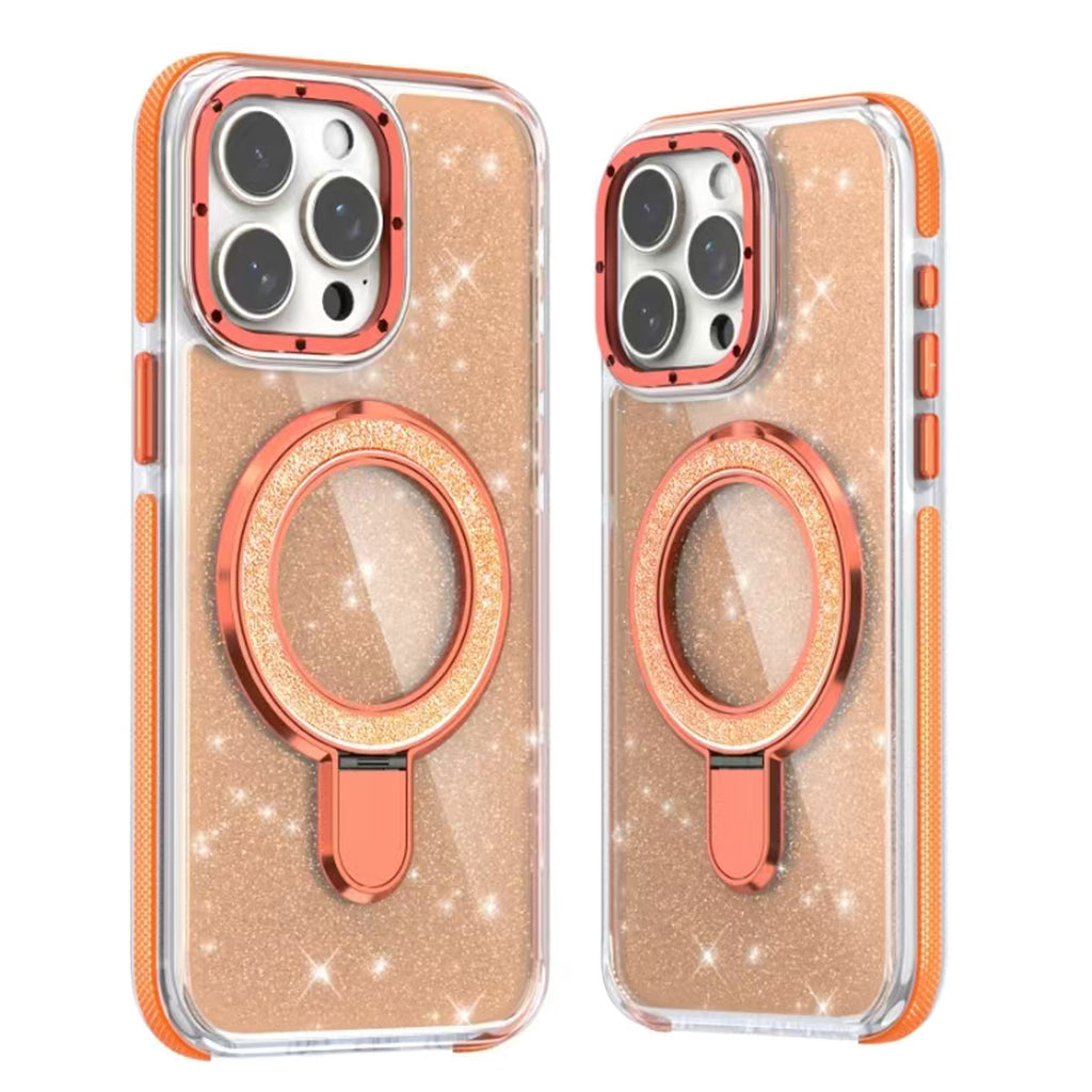 iPhone 17 Carcasa Magsafe Brillante con Soporte Plegable