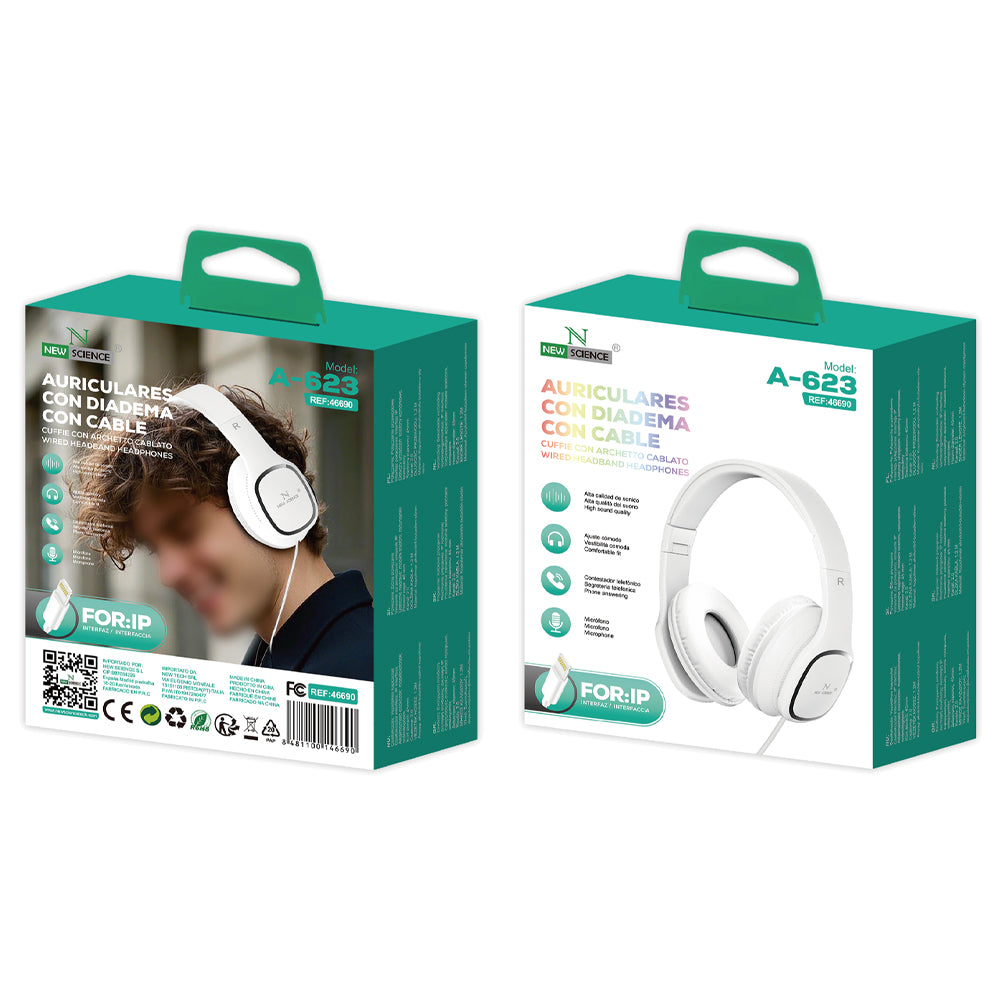 Cascos Diadema A-623 con Cable Lightning