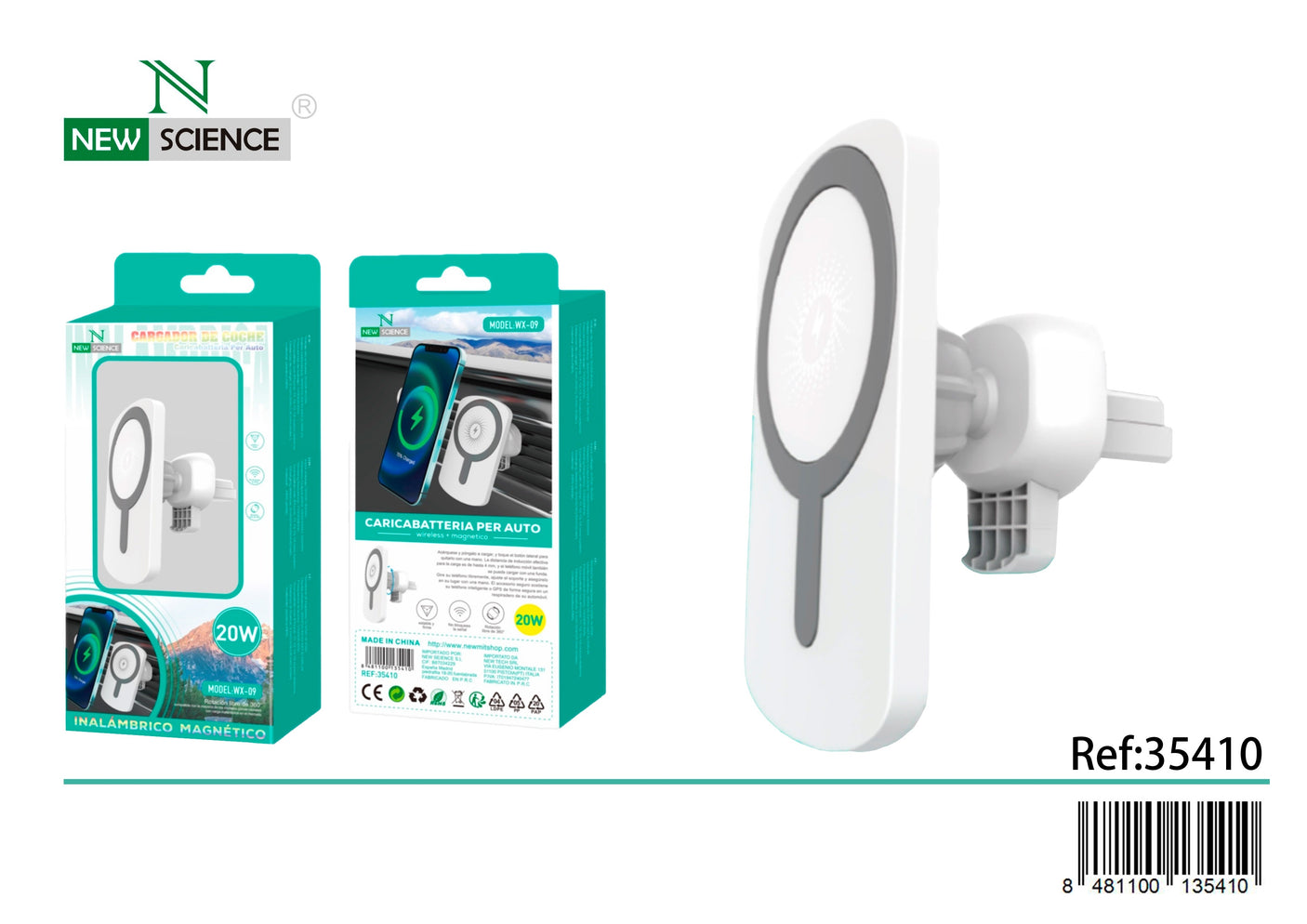 Soporte Coche con Carga Inalámbrica Magsafe WX-09