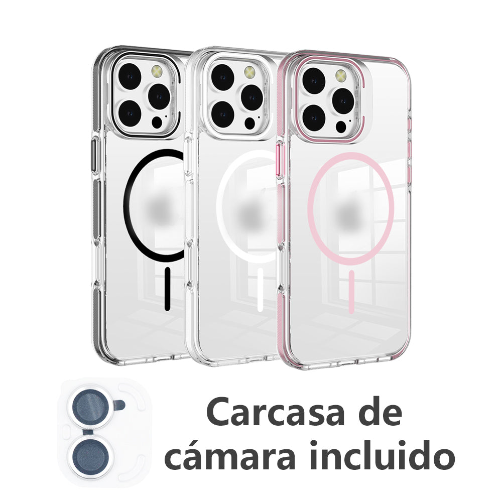 Funda Transparente Samsung S25 con Soporte para Cámara y MagSafe Protector de cámara incluido