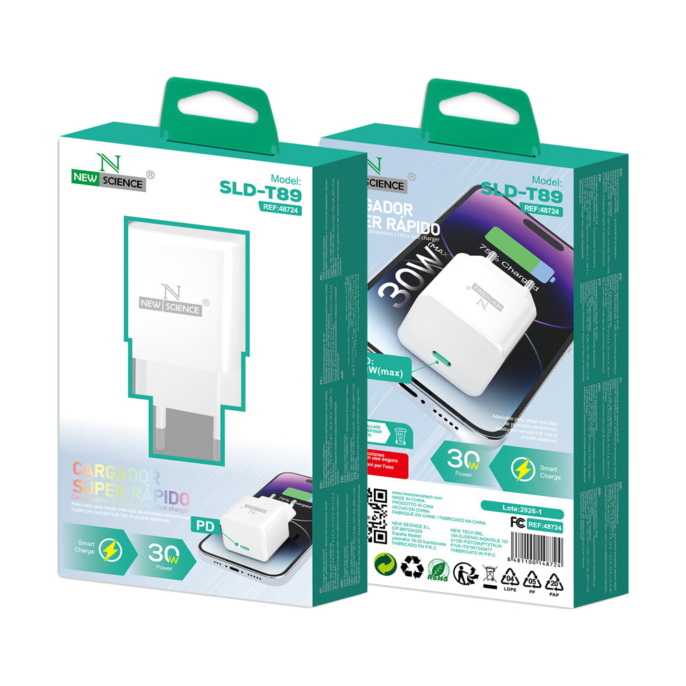 Enchufe Adaptador PD USB-C 30W SLD-T89
