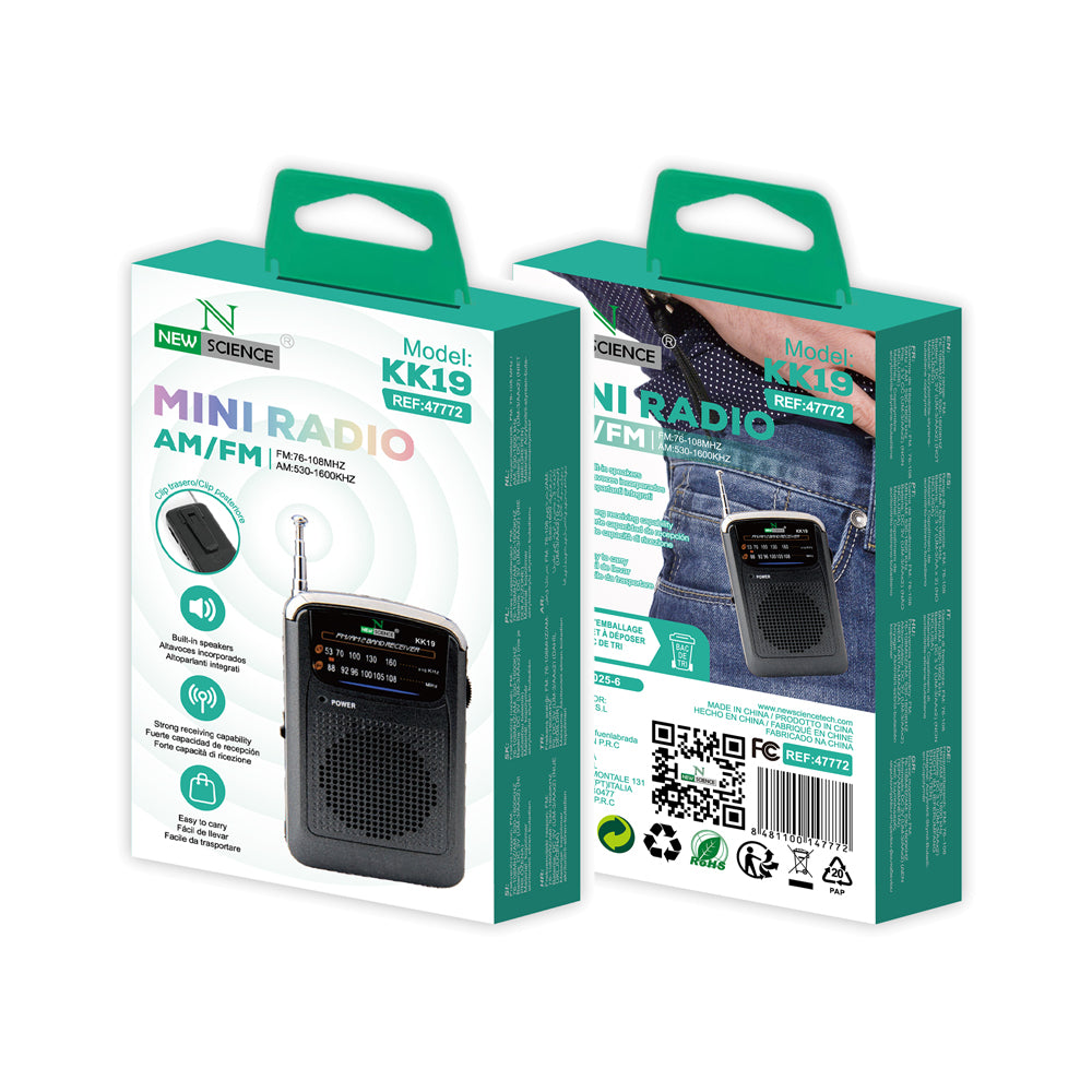 Mini Radio AM/FM Portátil KK19