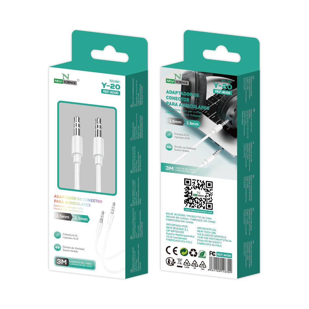 Cable Audio Jack a Jack 3.5mm Y-20