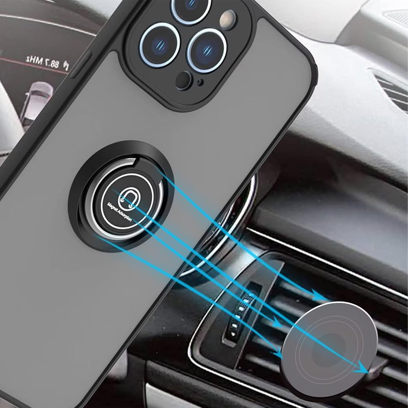 Samsung A12 5G Carcasa Mate Elektro con Anillo Soporte