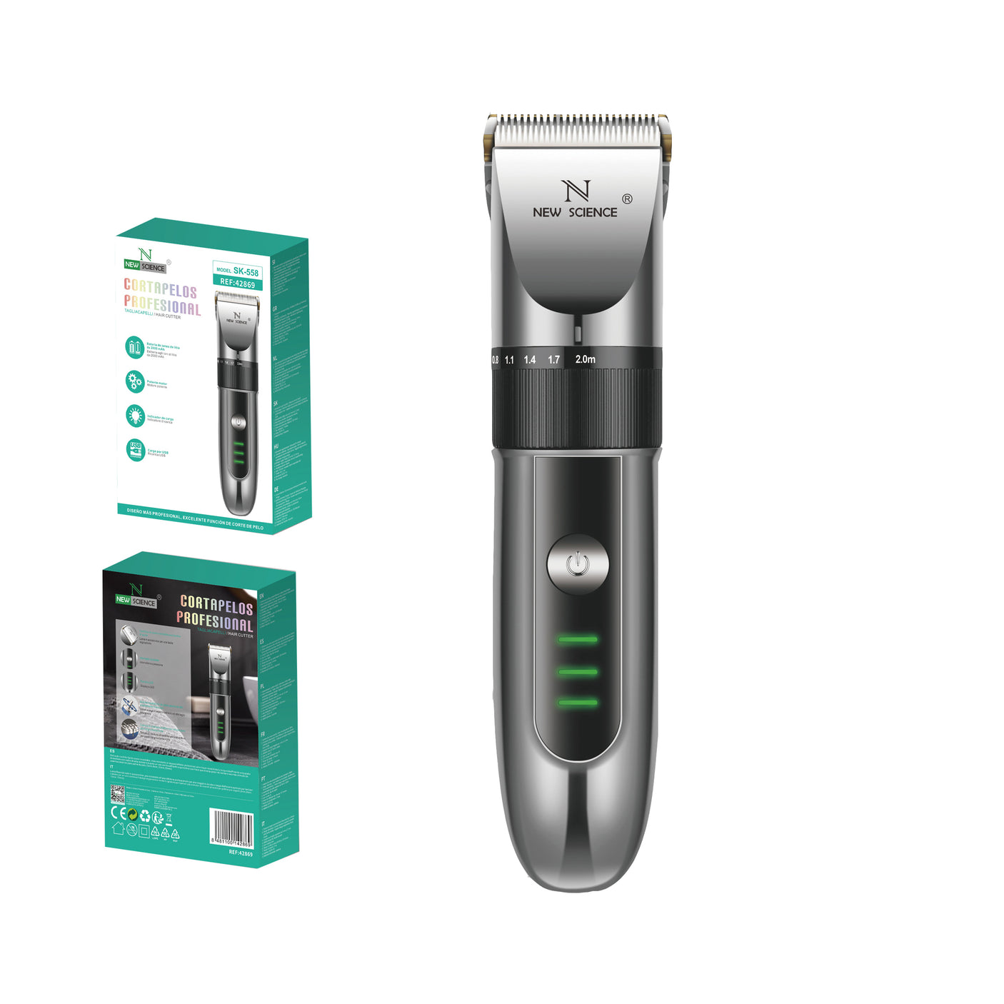 Máquina de cortar cabelo profissional recarregável SK-558