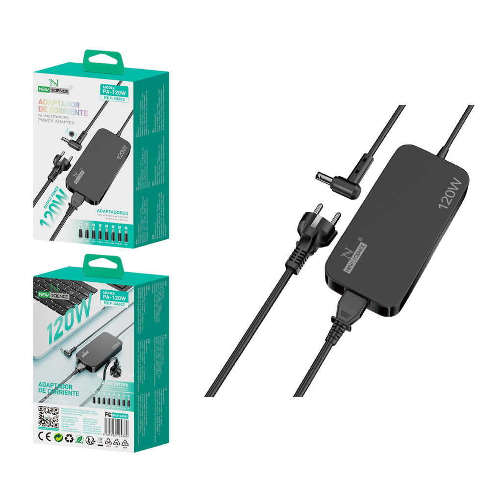 Cargador para Portátil Universal con Múltiples Conectores 120W PA-120W