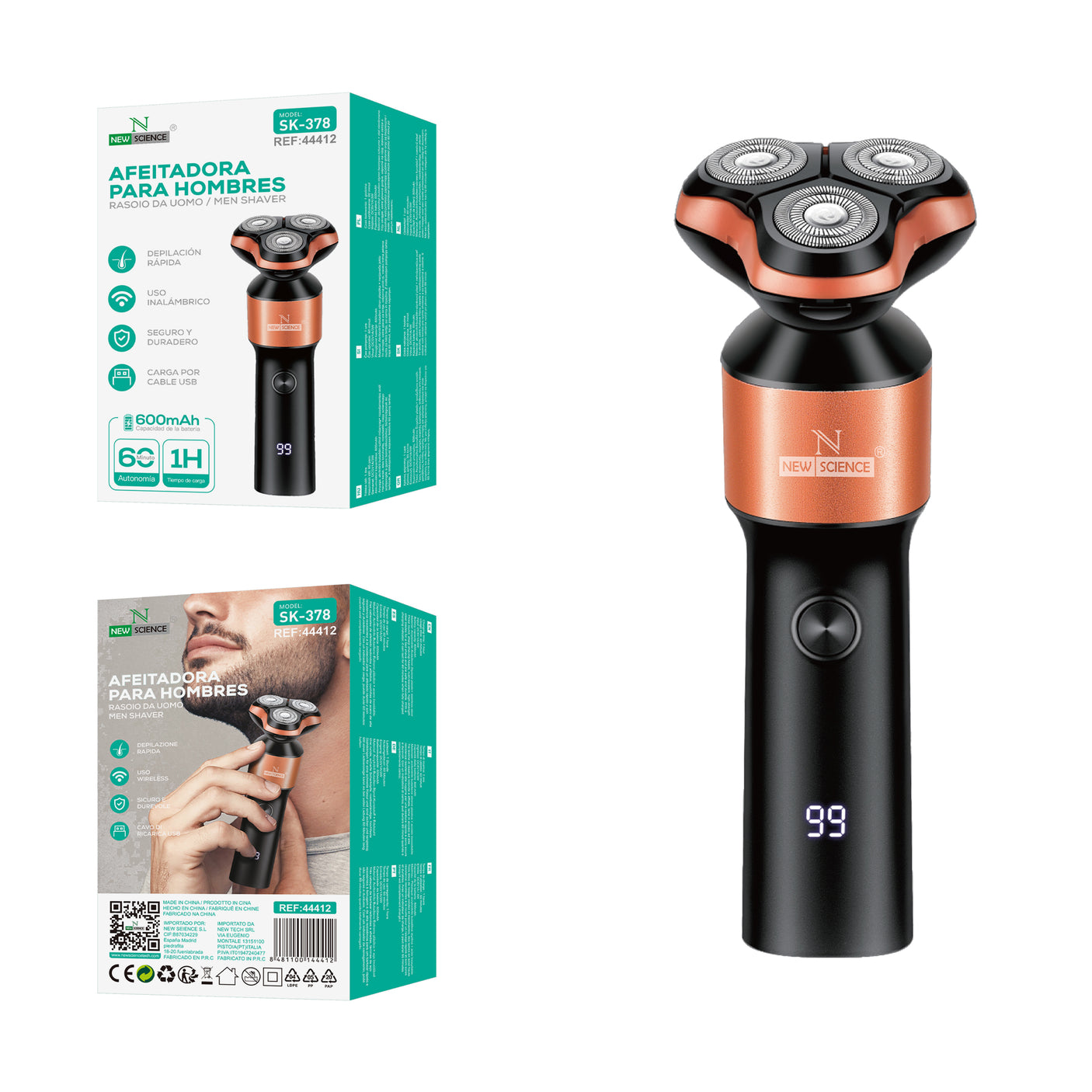 Barbeador sem fios SK-378 para homem