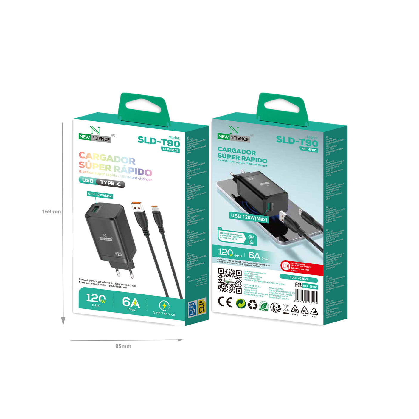 Cargador USB a Type C 120W SLD-T90