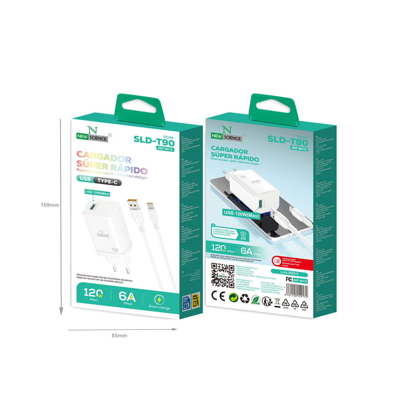 Cargador USB a Type C 120W SLD-T90