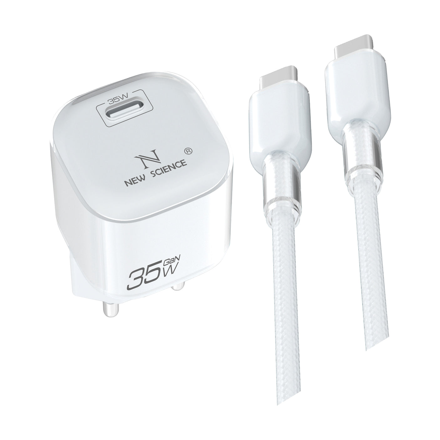 Cargador PD USB-C a Type C 35W AC-232 BLANCO