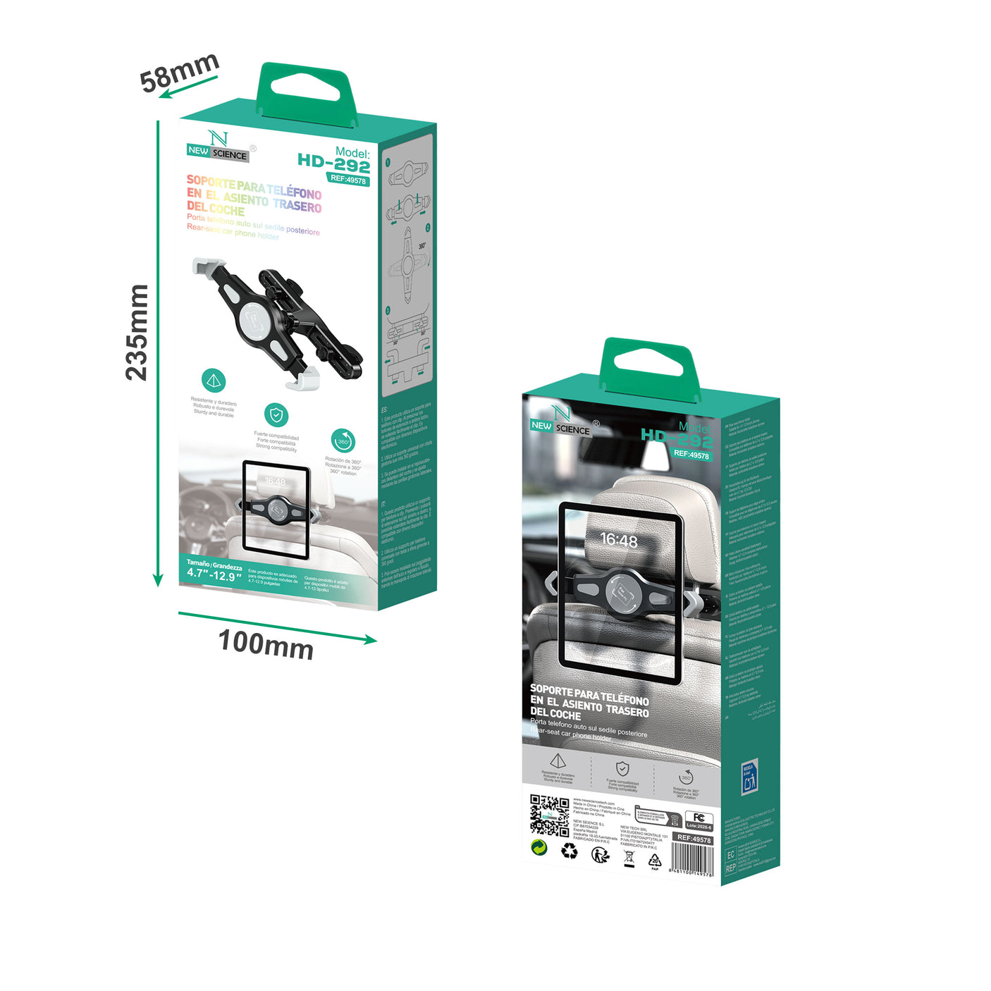 Soporte Coche Asiento Trasero HD-292