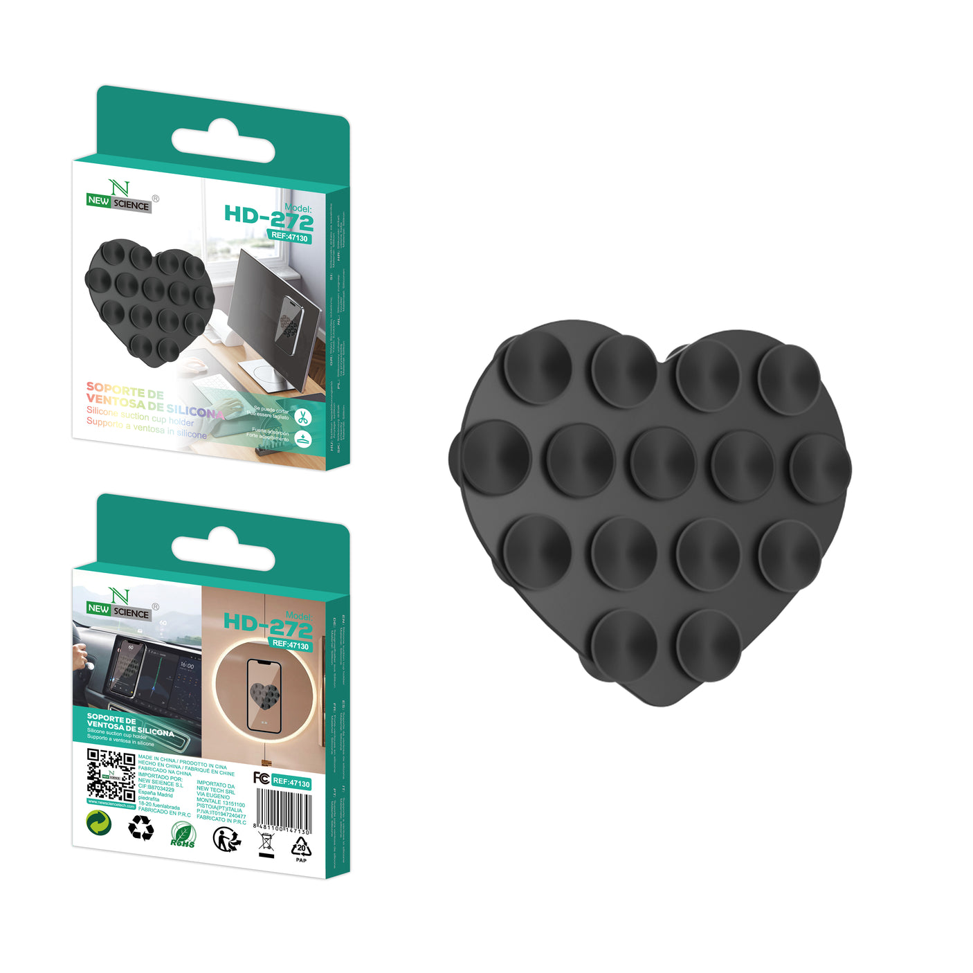 Soporte ventosa de silicona HD-272