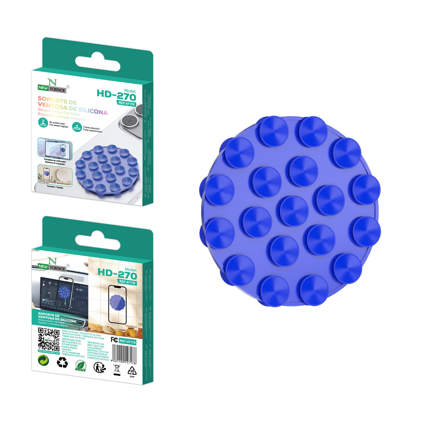 Soporte ventosa de silicona HD-270