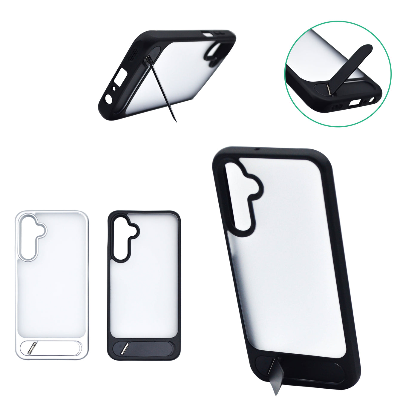 iPhone 15 Pro Carcasa Metalizada con Soporte Plegable
