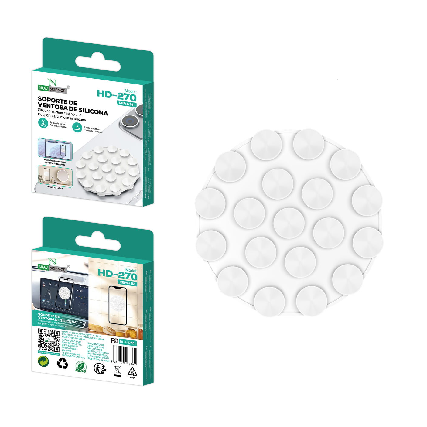 Soporte ventosa de silicona HD-270