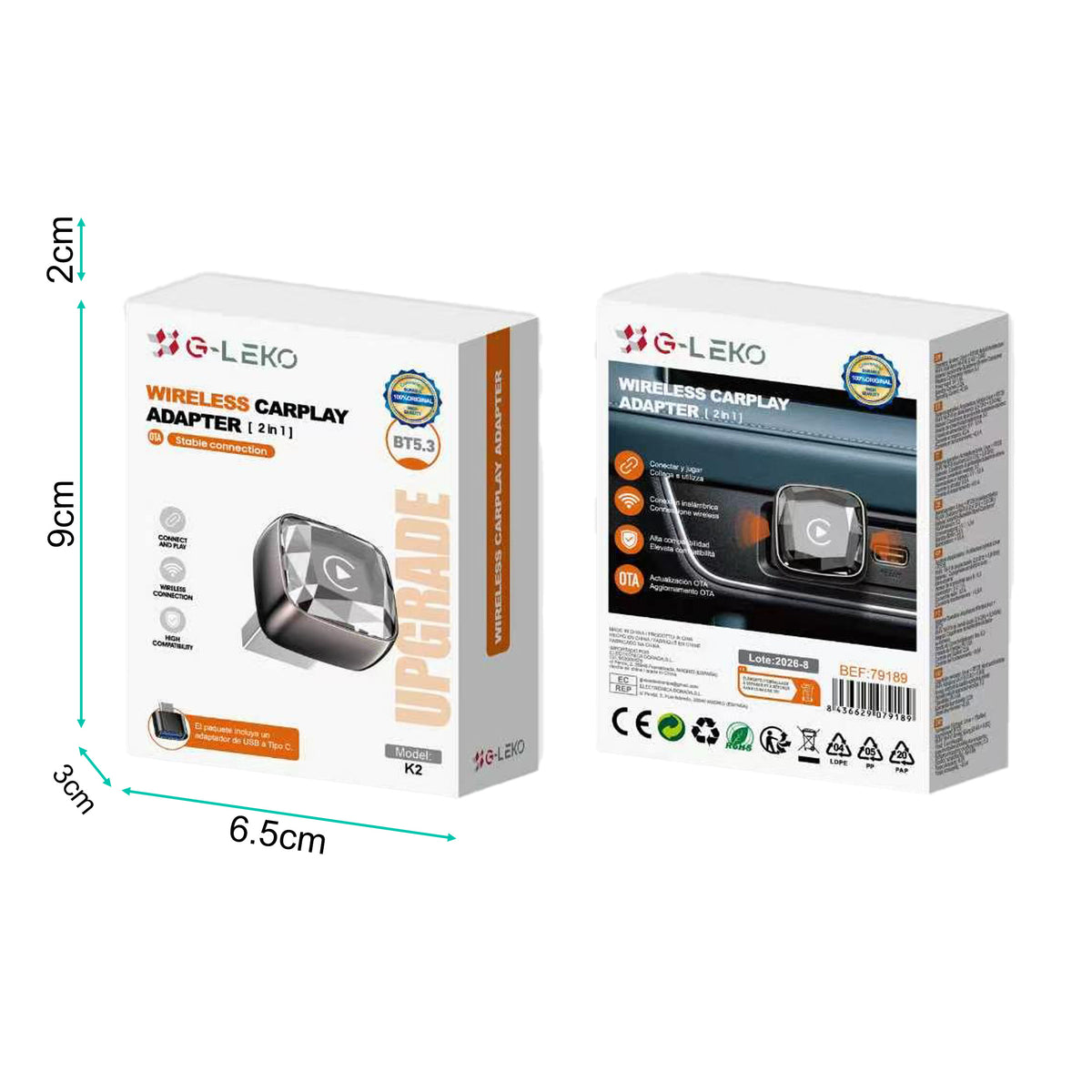 Adaptador Inalámbrico CarPlay K2