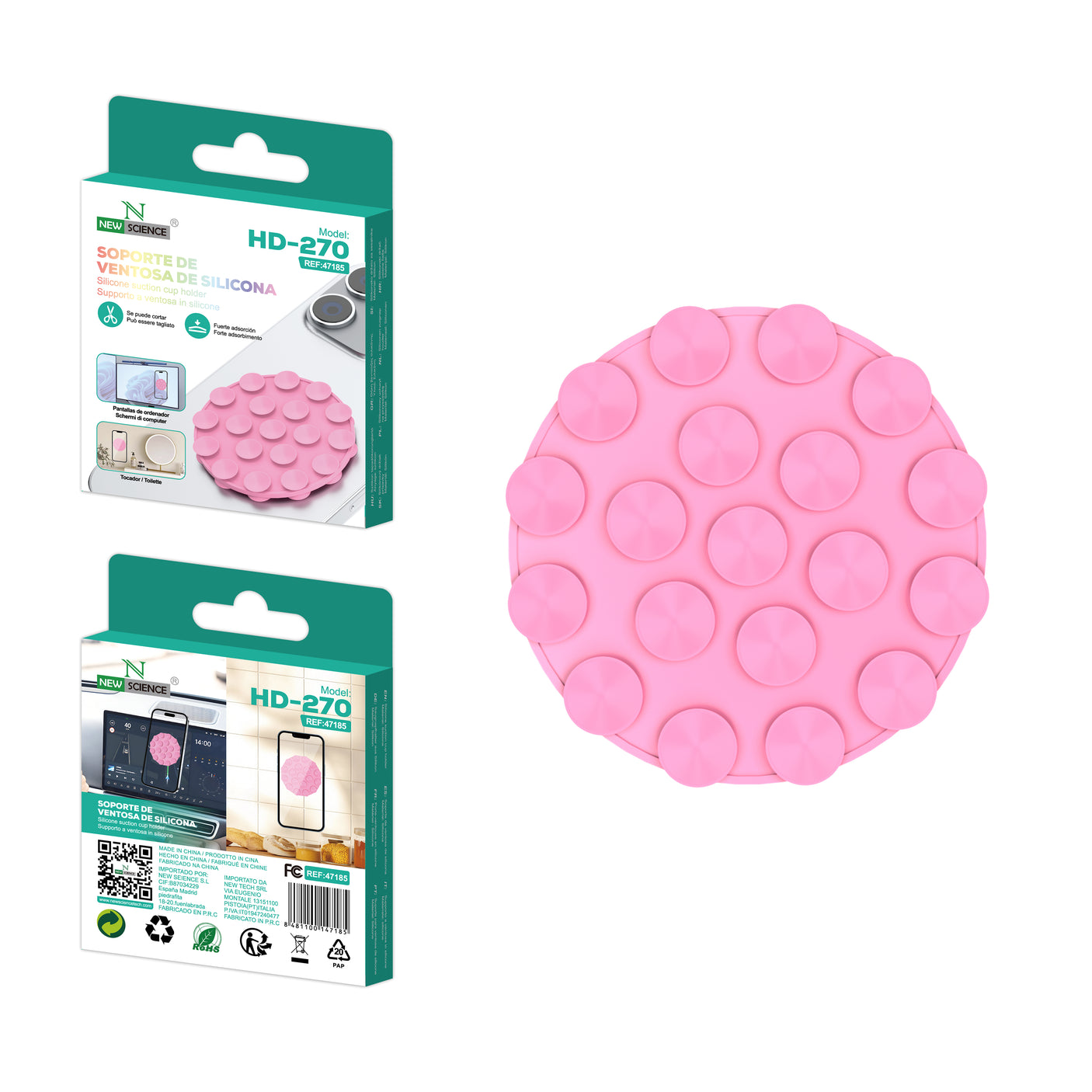 Soporte ventosa de silicona HD-270