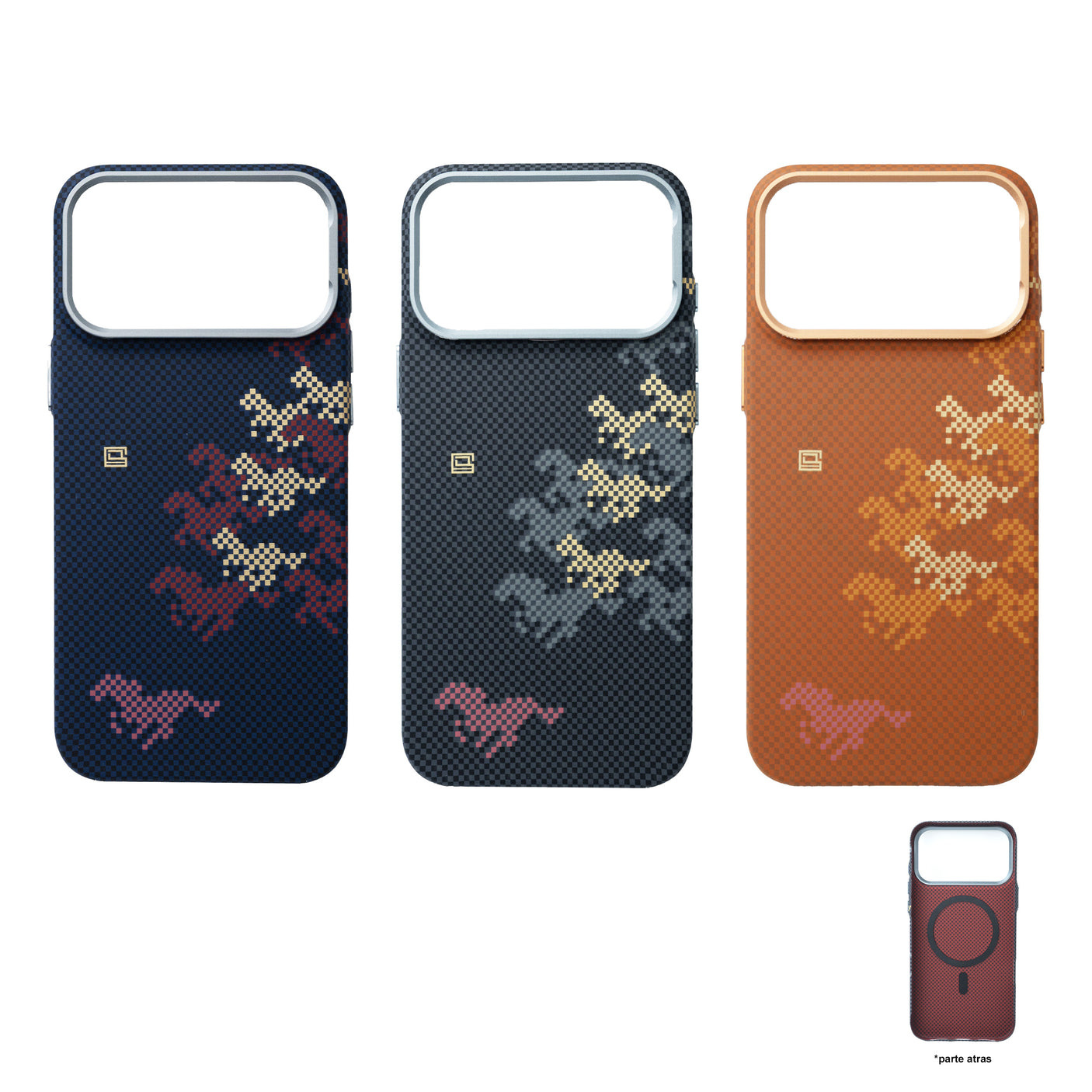 iPhone 14 Pro Max Carcasa Magsafe con Diseño de caballo(Mix 3 Uds)