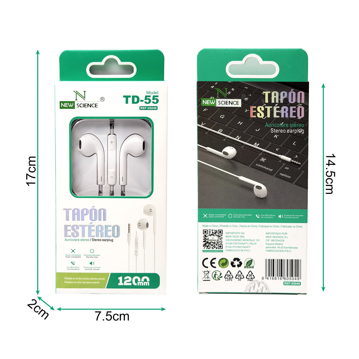 Auriculares 3.5mm Jack TD-55