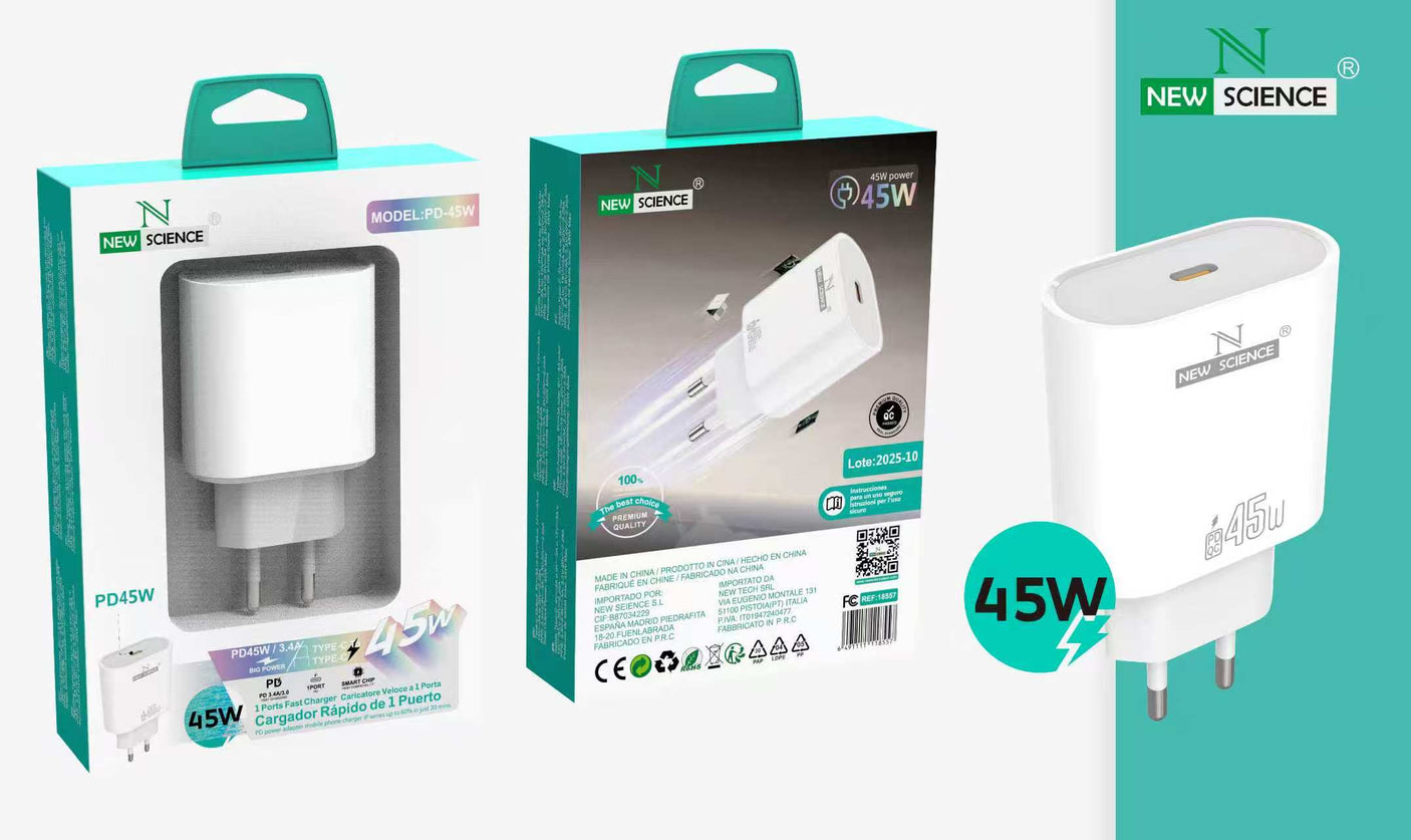Enchufe PD USB-C 45W Modelo PD-45W
