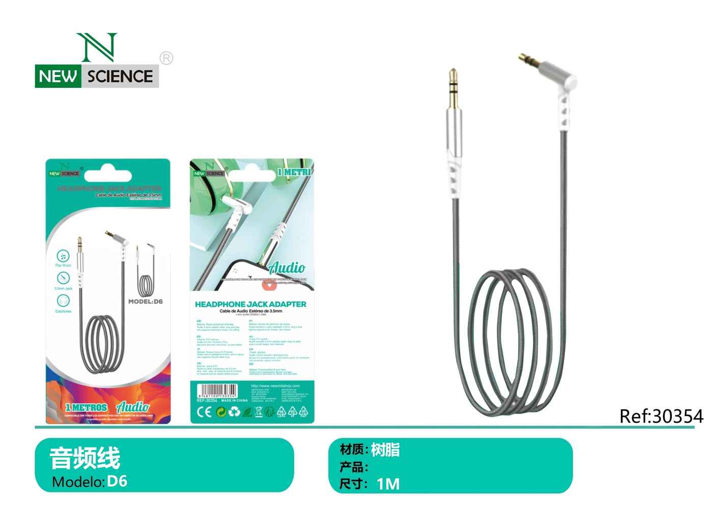 Cable Audio 3.5mm Jack D6