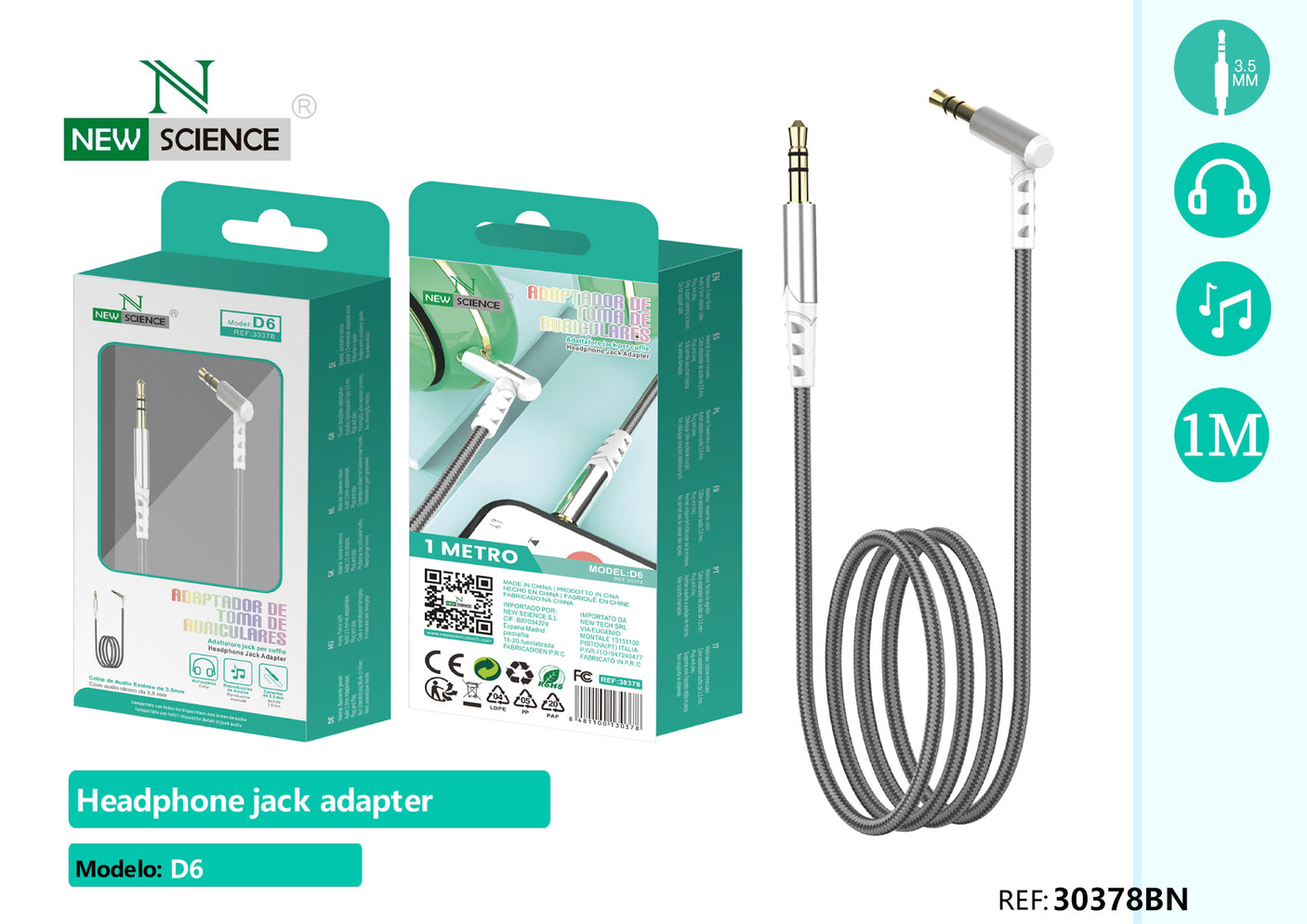 Cable Audio 3.5mm Jack D6