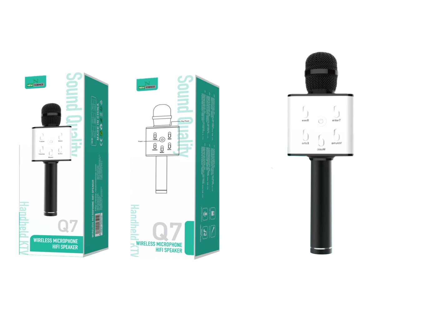 Microfono con Altavoz Modelo Q7 Negro