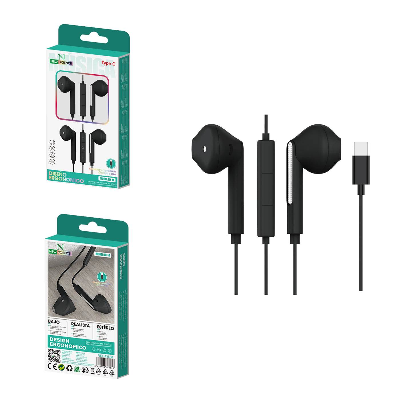 Auriculares Type C TD-14