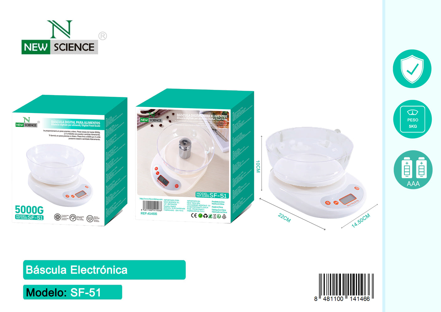 Básculas Digital Para Alimentos Modelo SF-51