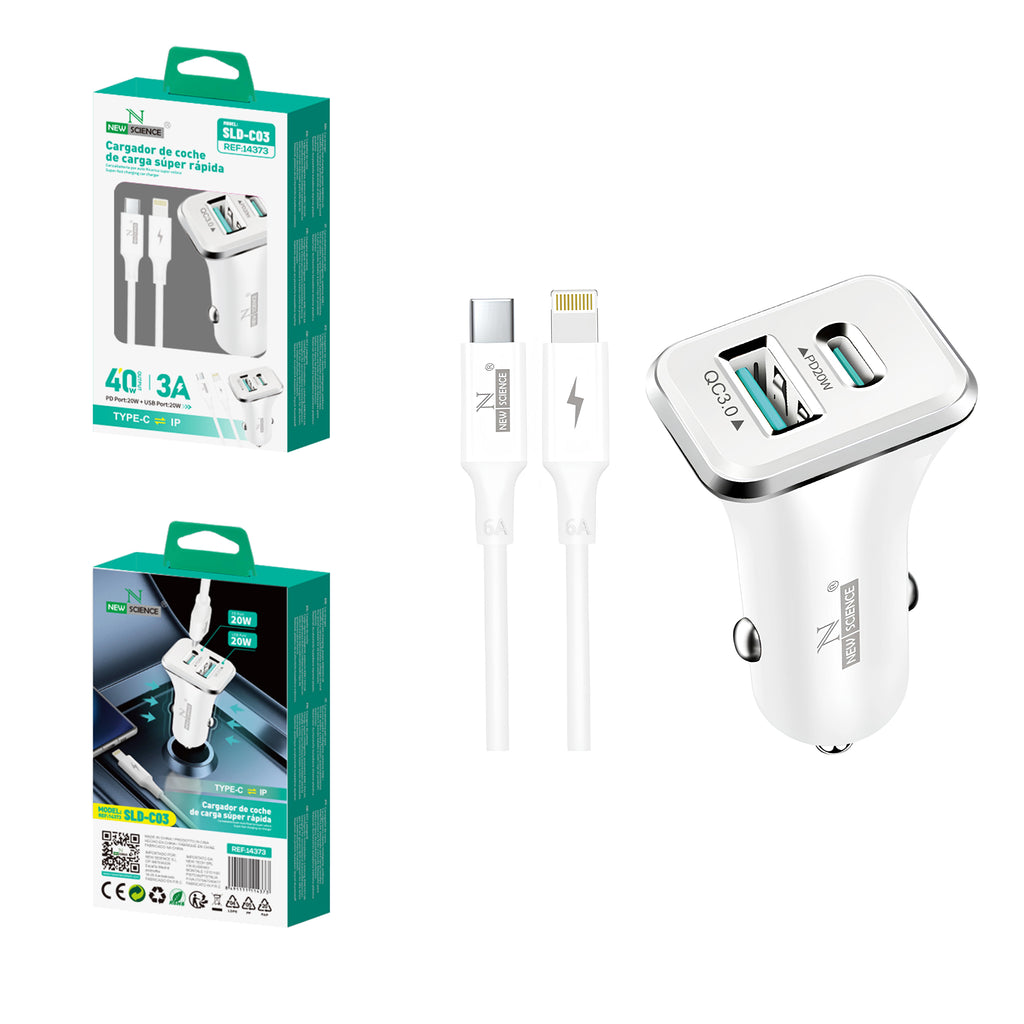 Cargador Coche PD+USB para iPhone SLD-C03