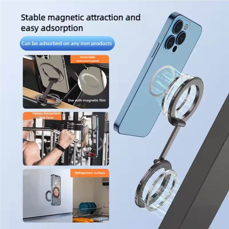 Soporte de teléfono portátil magnético plegable de doble cara HD-277