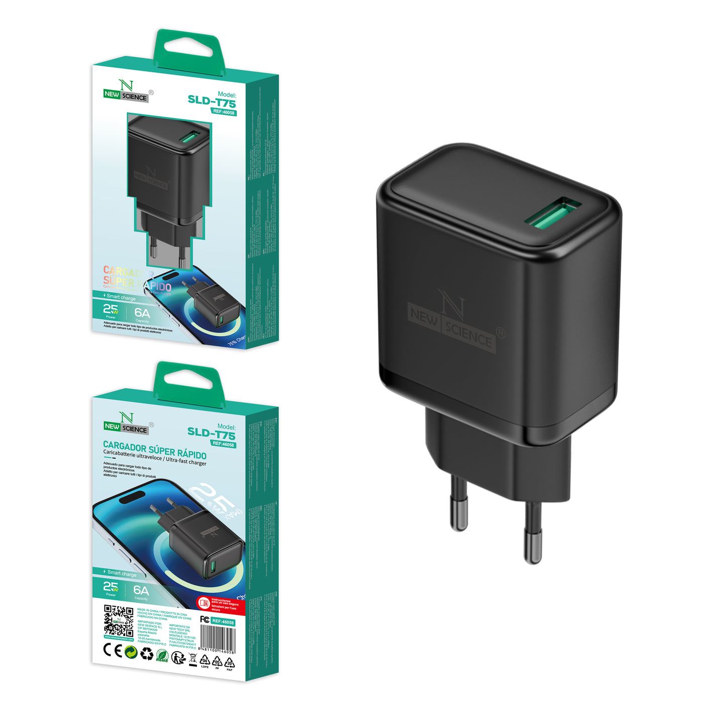 Enchufe USB 25W 6A Mod SLD-T75